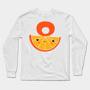 Kawaii Illustration Orange Long Sleeve T-Shirt